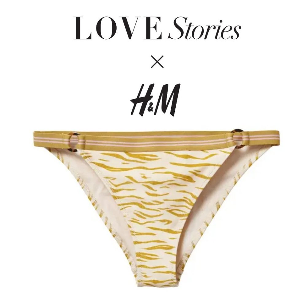 Love Stories x H&M sz14 Swim Club Bikini HOT COLLAB Bottoms Tiger Swimsuit Beach